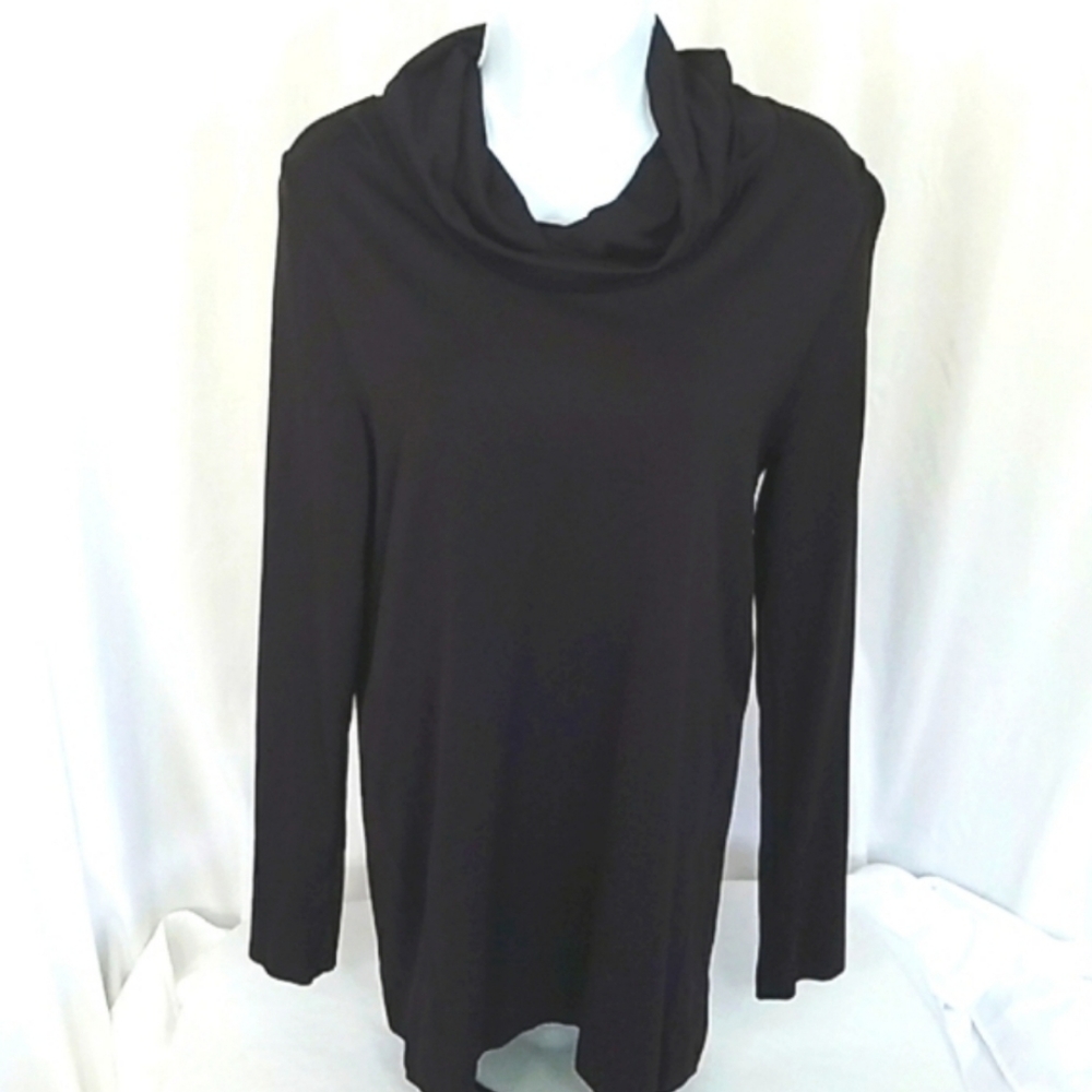 Maidenform Women's Sport Base layer Thermal Cowl Neck Tunic-Black Size L